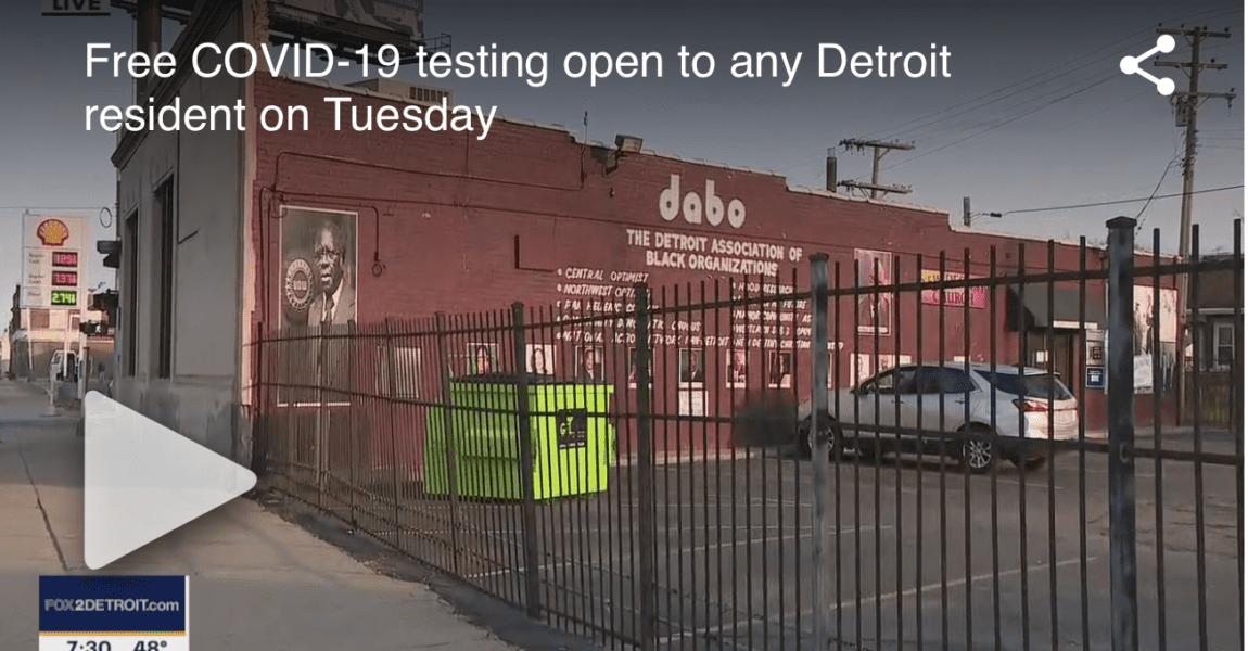 Residents of Detroit can get free testing today, regardless of symptoms, job or appointment