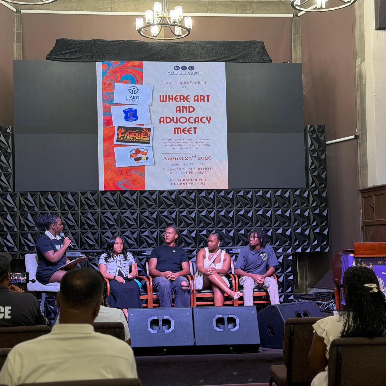 Youth panelists speaking at Where Art and Advocacy Meet