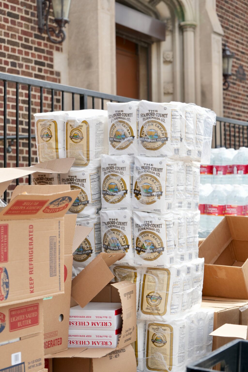 Stacks of flour, butter, and cream cheese